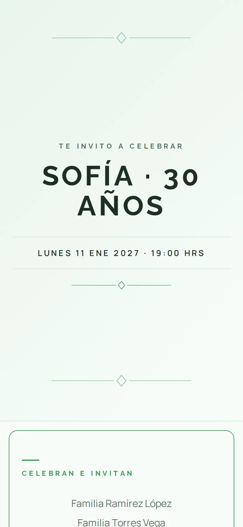 Invitación digital de Cumpleaños, diseño Limón y menta