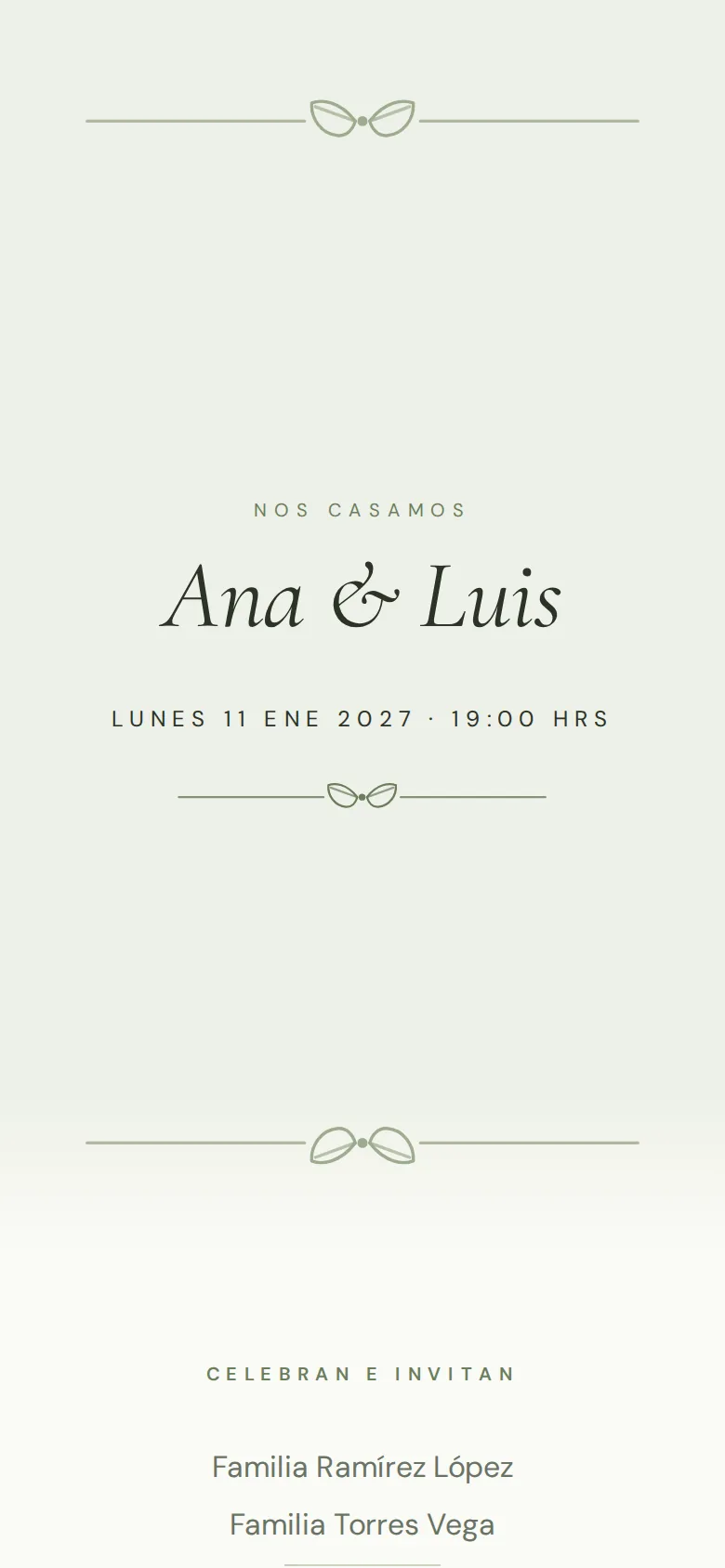 Invitación digital de Boda, diseño Salvia serena